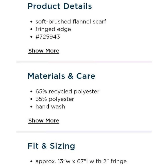 NWT Men's Old Navy Blue Plaid Flannel Scarf W/Fringe M2 - Picture 2 of 2